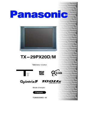 Mode d'emploi | Panasonic TX29PX20DM Operating instrustions | Fixfr