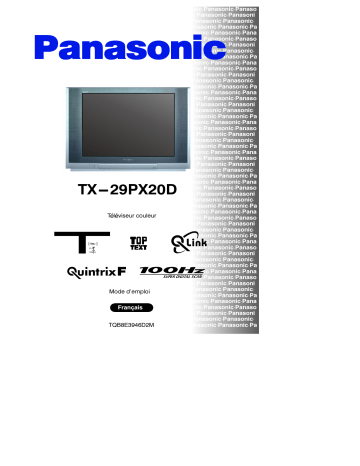 Mode d'emploi | Panasonic TX29PX20D Operating instrustions | Fixfr