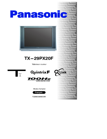 Mode d'emploi | Panasonic TX29PX20F Operating instrustions | Fixfr