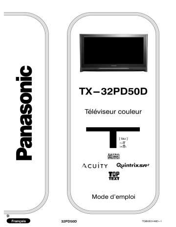 Mode d'emploi | Panasonic TX32PD50D Operating instrustions | Fixfr