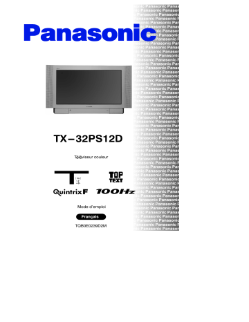 Mode d'emploi | Panasonic TX32PS12D Operating instrustions | Fixfr