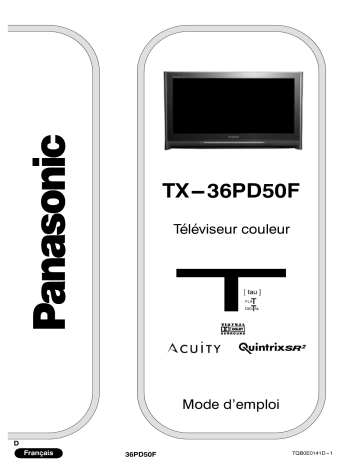 Mode d'emploi | Panasonic TX36PD50F Operating instrustions | Fixfr