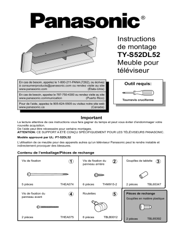 Mode d'emploi | Panasonic TYS52DL52 Operating instrustions | Fixfr