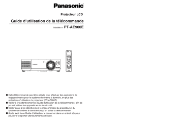 Mode d'emploi | Panasonic PTAE900E Operating instrustions | Fixfr