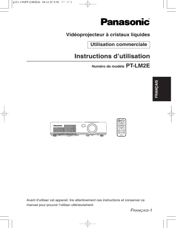 Mode d'emploi | Panasonic PTLM2E Operating instrustions | Fixfr