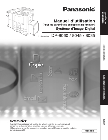 DP8035 | DP8060 | Mode d'emploi | Panasonic DP8045 Operating instrustions | Fixfr