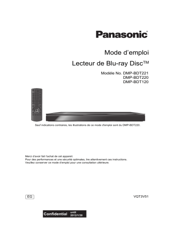 DMPBDT120EG | DMPBDT221EG | Mode d'emploi | Panasonic DMPBDT220EG Operating instrustions | Fixfr