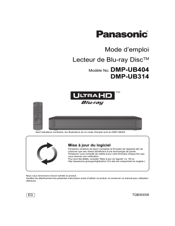 DMPUB404EG | Mode d'emploi | Panasonic DMPUB314EG Operating instrustions | Fixfr