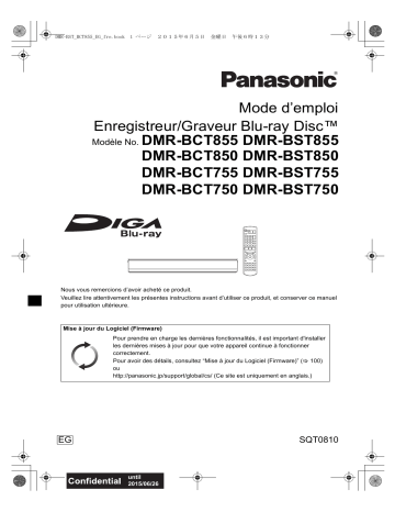 DMRBST750EG | DMRBST850EG | DMRBST755EG | DMRBCT755EG | DMRBCT750EG | DMRBCT855EG | DMRBST855EG | Mode d'emploi | Panasonic DMRBCT850EG Operating instrustions | Fixfr