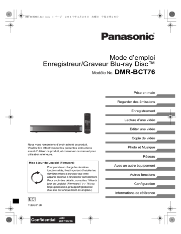 Mode d'emploi | Panasonic DMRBCT76EC Operating instrustions | Fixfr