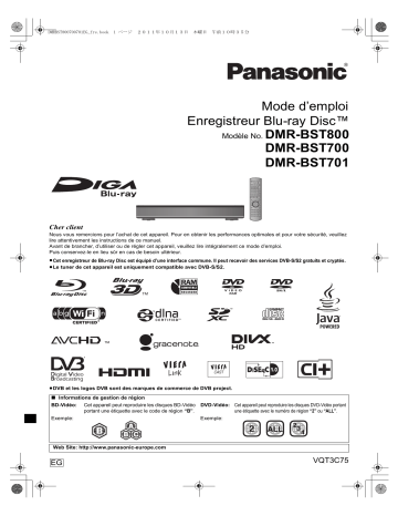 DMRBST800EG | DMRBST700EG | Mode d'emploi | Panasonic DMRBST701EG Operating instrustions | Fixfr