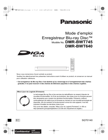 DMRBWT745EC | Mode d'emploi | Panasonic DMRBWT640EC Operating instrustions | Fixfr