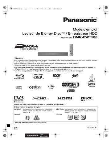 Mode d'emploi | Panasonic DMRPWT500EC Operating instrustions | Fixfr