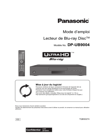 Mode d'emploi | Panasonic DPUB9004EG Operating instrustions | Fixfr