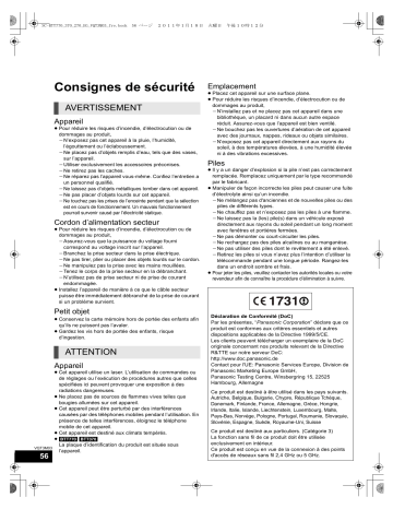 SCBTT370EG | SCBTT770EG | Mode d'emploi | Panasonic SCBTT270EG Operating instrustions | Fixfr