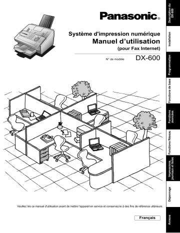 Mode d'emploi | Panasonic DX600 Operating instrustions | Fixfr