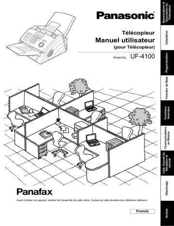 Mode d'emploi | Panasonic UF4100 Operating instrustions | Fixfr