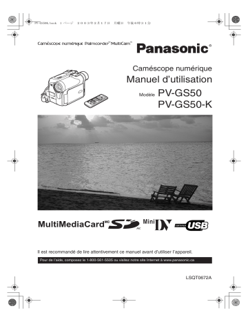 Mode d'emploi | Panasonic PVGS50K Operating instrustions | Fixfr