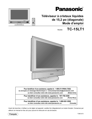 Mode d'emploi | Panasonic TC15LT1 Operating instrustions | Fixfr