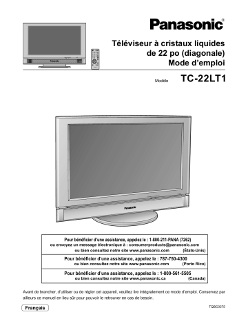 Mode d'emploi | Panasonic TC22LT1 Operating instrustions | Fixfr