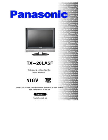 Mode d'emploi | Panasonic TX20LA5F Operating instrustions | Fixfr