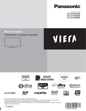 TXLF42G20S | TXLF32G20S | Mode d'emploi | Panasonic TXLF37G20S Operating instrustions | Fixfr