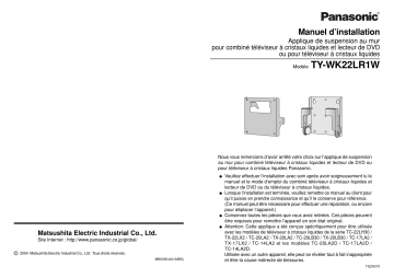 Mode d'emploi | Panasonic TYWK22LR1W Operating instrustions | Fixfr