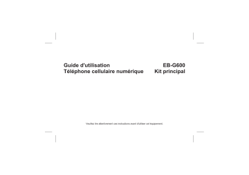 Mode d'emploi | Panasonic EBG600 Operating instrustions | Fixfr