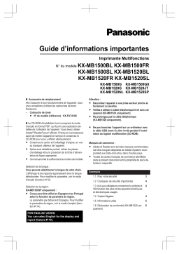 Panasonic KXMB1520NL Operating instrustions