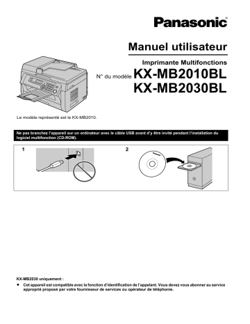 KXMB2030BL | Mode d'emploi | Panasonic KXMB2010BL Operating instrustions | Fixfr