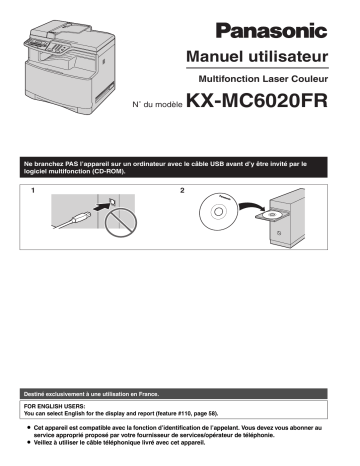 Mode d'emploi | Panasonic KXMC6020FR Operating instrustions | Fixfr