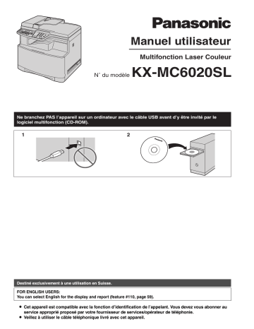 Mode d'emploi | Panasonic KXMC6020SL Operating instrustions | Fixfr