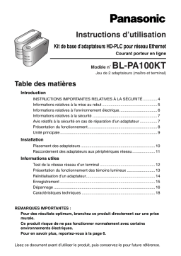 Panasonic BLPA100KT Operating instrustions