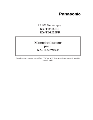 KXTD816FR | Mode d'emploi | Panasonic KXTD1232FR Operating instrustions | Fixfr