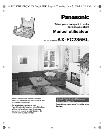 Mode d'emploi | Panasonic KXFC235BL Operating instrustions | Fixfr