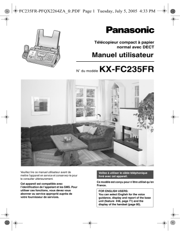 Mode d'emploi | Panasonic KXFC235FR Operating instrustions | Fixfr