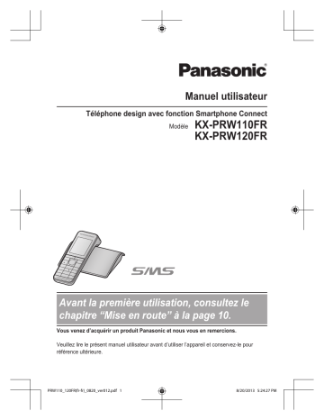 KXPRW110FR | Mode d'emploi | Panasonic KXPRW120FR Operating instrustions | Fixfr