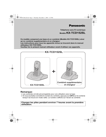 Mode d'emploi | Panasonic KXTCD152SL Operating instrustions | Fixfr