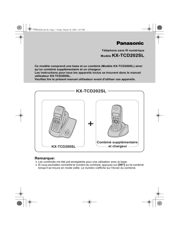 Mode d'emploi | Panasonic KXTCD202SL Operating instrustions | Fixfr