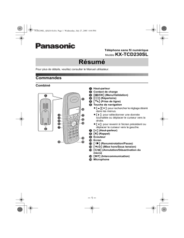 Mode d'emploi | Panasonic KXTCD230SL Operating instrustions | Fixfr