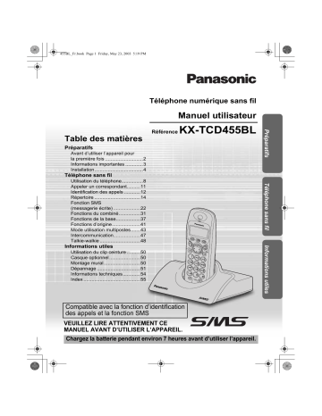 Mode d'emploi | Panasonic KXTCD455 Operating instrustions | Fixfr