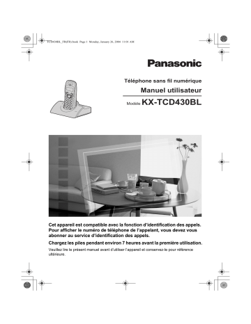 Mode d'emploi | Panasonic KXTCD430 Operating instrustions | Fixfr