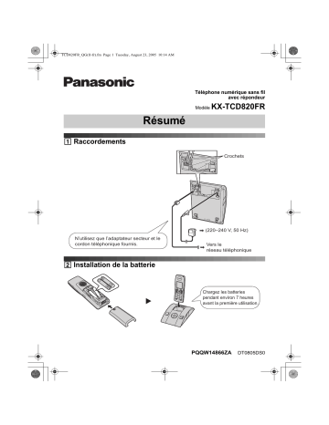 Mode d'emploi | Panasonic KXTCD820FR Operating instrustions | Fixfr