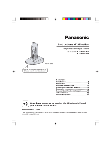 KXTG1070FR | Mode d'emploi | Panasonic KXTG1072FR Operating instrustions | Fixfr