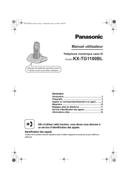 Panasonic KXTG1100BL Operating instrustions