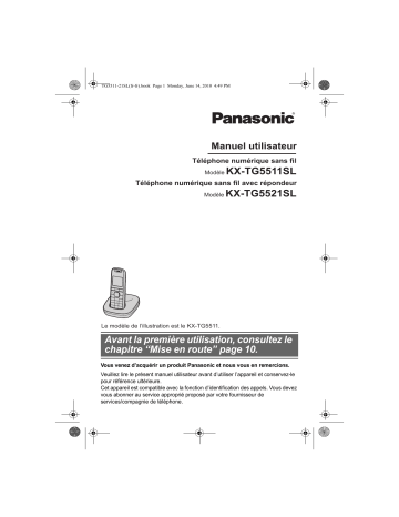 KXTG5521SL | Mode d'emploi | Panasonic KXTG5511SL Operating instrustions | Fixfr