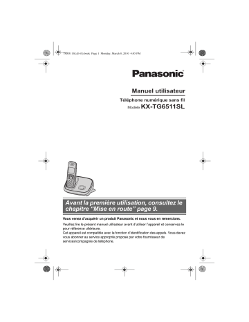 Mode d'emploi | Panasonic KXTG6511SL Operating instrustions | Fixfr