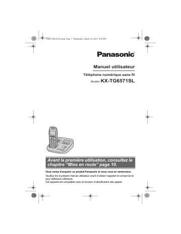 Mode d'emploi | Panasonic KXTG6571SL Operating instrustions | Fixfr