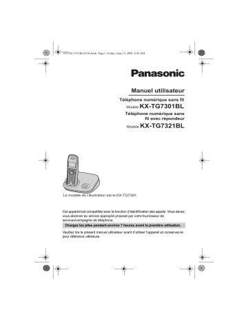 KXTG7321BL | KXTG7301BL | Mode d'emploi | Panasonic KXTG7302BL Operating instrustions | Fixfr