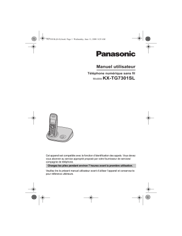 Mode d'emploi | Panasonic KXTG7301SL Operating instrustions | Fixfr